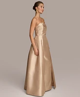 Donna Karan New York Women's Sweetheart-Neck Pleated Gown