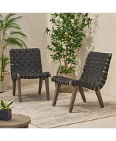 Simplie Fun Charlotte Lounge Chair Set: Woven Comfort, Timeless Style