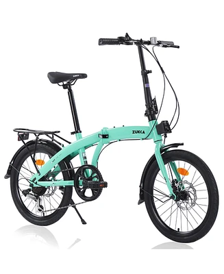 Streamdale Furniture 20" Folding Bike Steel Frame 7 Speed City Bike