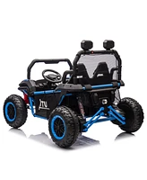 24V Two-seater Kids Ride On Utv W/Parents Control,400W Super Power, Four-wheel suspension, Led Light with Rear searchlight, Bluetooth, MP3,Music, Rear