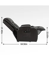 Infinite Position Up to 350 Lbs Power Lift Recliner Chair for Elderly, Heavy Duty Motion Mechanism with 8-Point Vibration Massage and Lumbar Heating,