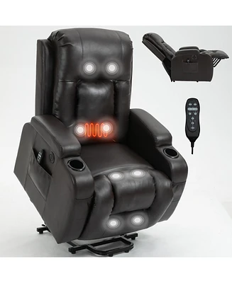 Streamdale Furniture Infinite Position Up to 350 Lbs Power Lift Recliner Chair for Elderly, Heavy Duty Motion Mechanism with 8-Point Vibration Massage