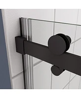 Streamdale Furniture Glass shower door, sliding door, with 5/16" tempered glass and Matted Black finish 4874