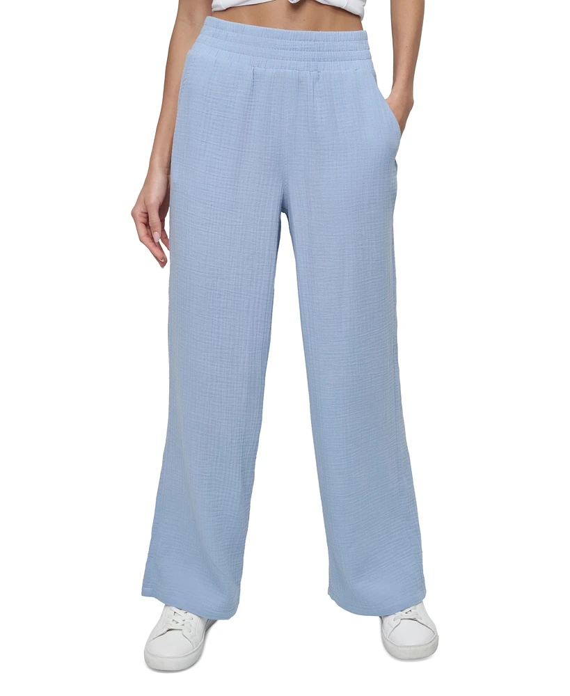 Dkny Jeans Women's High-Rise Gauze Straight-Leg Pants