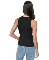 Dkny Jeans Women's Ribbed Sleeveless Crew Neck Sweater