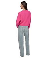 Dkny Jeans Women's Tinsel Logo Boucle Sweater 