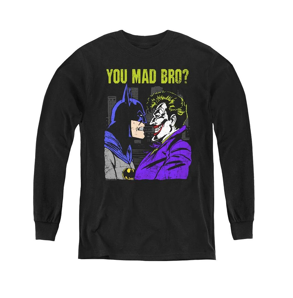 Dc Comics Boys Youth Mad Bro Long Sleeve Sweatshirts