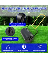 40 litre high capacity lawn roller, can fill sand/water, U-shaped ergonomic handle, easy to push and pull, suitable for gardens, farms, parks, black