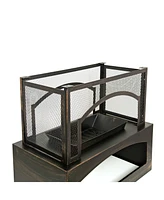 37-Inch Rectangular Metal Outdoor Wood Burning Fireplace