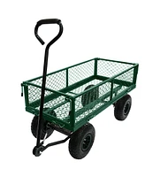 Streamdale Furniture 3 cu. ft. 300 lbs. Capacity Removable Sides Metal Steel Mesh Heavy Duty Utility Wagon Outdoor Garden Cart in