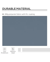12' x 10' Retractable Awning Patio Awnings Sun Shade Shelter with Manual Crank Handle, 280g/m Uv & Water-Resistant Fabric and Aluminum Frame for Deck