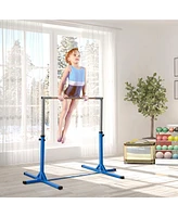 Streamdale Furniture Gymnastics Bar for Kids, Adjustable Height Gym Bar, Junior Training Kip Bar for Home, Built for kids 3+ Years, Blue