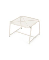 Simplie Fun Kincaid 13" H White Mesh Top Outdoor Side Table