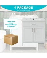 30-Inch Bathroom Vanity with Ceramic Sink and Ample Storage - The Perfect Choice for Small Bathrooms