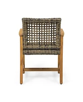 Hampton Wood And Wicker Dining Chair(Set Of 2)