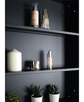 2436 inches Oval Black Metal Framed Wall mount Bathroom Medicine Cabinet with Mirror