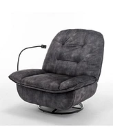 Streamdale Furniture Black recliner, reclining lazy chair, mobile phone holder, large and comfortable reading chair, swivel gliding rocking chair, gol