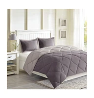 Diamond Quilting Reversible Down Alternative Comforter Set