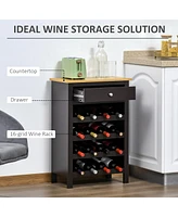 Simplie Fun Wine Bar Cabinet, Modern Buffet Cabinet with 16