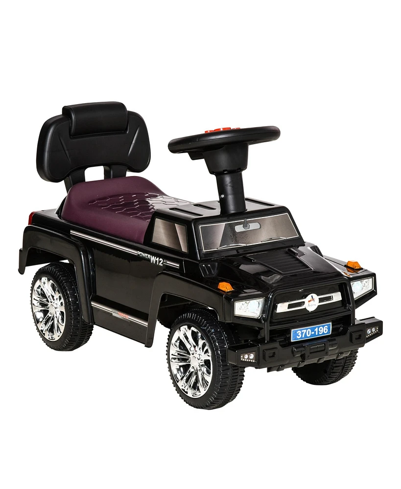 Streamdale Furniture Kids Ride on Push Car, Suv Style Sliding Walking Car for Toddle with Horn, Music, Working Lights, Hidden Storage and Anti