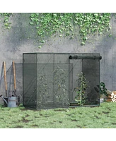 6' x 3' Crop Cage, Plant Protection Tent with Zippered Doors for Vegetable Garden, Backyard, Black