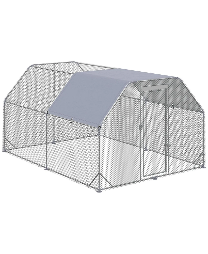 Simplie Fun Large Chicken Coop Metal Chicken Run with Waterproof and Anti