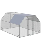 Simplie Fun Large Chicken Coop Metal Chicken Run with Waterproof and Anti