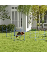 Streamdale Furniture 8 Piece Dog Agility Training Equipment for Dog Agility Course with Adjustable Height Jump Bars, Included Carry Bag, & Displacing