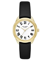 Kate Spade New York Women's Crosstown Three-Hand Gold-Tone Leather Watch 34mm