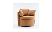 Slickblue Fabric Swivel Storage Chair with Back Cushion for Stylish Living Room Seating