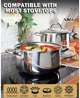 Cook N Home 5.5-Quart Stainless Steel Stockpot with Glass Lid