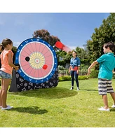 Costway Large Dart Board for Kids with 4 Kick Balls, Carrying Bag Giant Outdoor