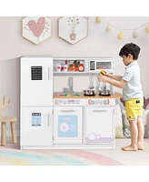Kids Kitchen Play Set with Stove Removable Sink Oven Microwave Dish Washer