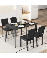 Costway Armless Wood Dining Chair Set of 2 with Rubber Legs Curved Backrest Kitchen