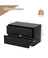 Costway 2-Drawer Stackable Storage Organizer with Anti-Topping Kits Stacking Drawer Chest