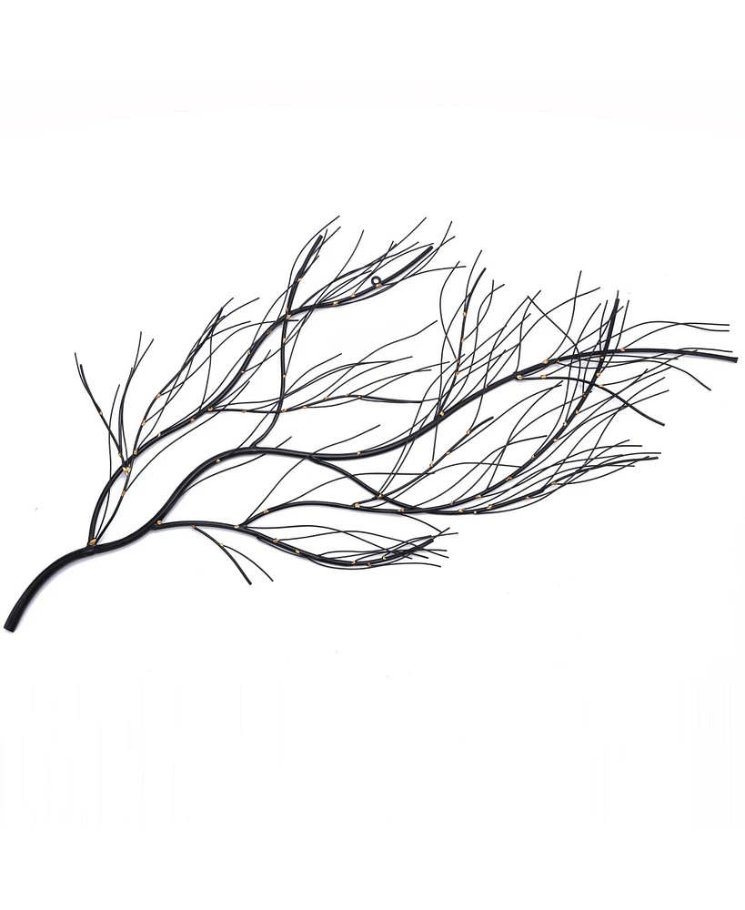 LuxenHome Black with Gold Metal Branch Wall Decor