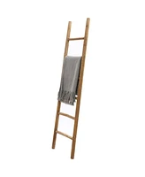 LuxenHome Rustic 6ft Decorative Blanket Ladder