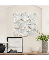 LuxenHome White and Gold Metal Abstract Seashell Wall Decor