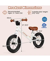 Costway 12 Inch Toddler Balance Bike No Pedal Training Bicycle with Inflatable Rubber Tires
