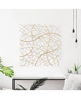 LuxenHome Handmade 26.4" Square Gold Modern Abstract Metal Wall Decor