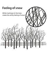 LuxenHome Snowy Black Metal Field of Trees Wall Decor