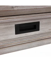 LuxenHome Gray Wood 2-Drawer 1-Shelf Console and Entry Table