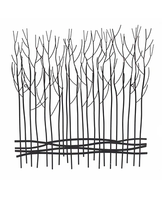 LuxenHome Dark Brown Large Metal Abstract Field of Trees Wall Decor