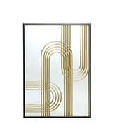 LuxenHome Set of 2 Modern Iron Loops Rectangular Accent Wall Mirrors
