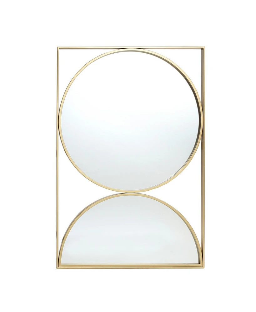 LuxenHome Gold Hourglass Frame Metal Modern Accent Wall Mirror