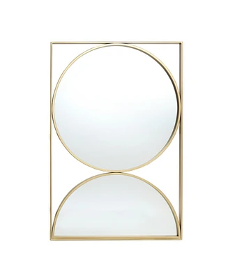 LuxenHome Gold Hourglass Frame Metal Modern Accent Wall Mirror