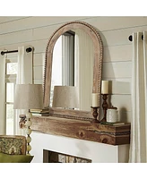 LuxenHome Wood Framed Arch Window Wall Mirror