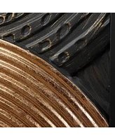 LuxenHome 2-Pc Earth Tone Circles Abstract Rectangular Metal Wall Decor Set