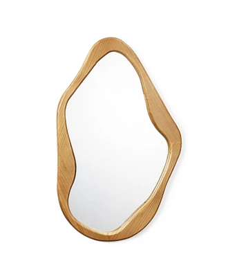 LuxenHome Freeform Pine Wood Frame Free Form Wall Mirror