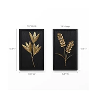 LuxenHome 2-Piece Flower Bouquet Modern Wall Decor Set